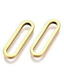Linking Rings. Ovalo (4). Acero inoxidable. Color dorado. 20x6x1,5 milímetros. 2 unidades.