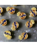 REAL MADRID. Aleación de Cobre. Baño 18K Gold. 17X12X4 milímetros. 2 mm perforacion. 1 unidad. REAL MADRID. Aleación de Cobre. Baño 18K Gold. 17X12X4 milímetros. 2 mm perforacion. 1 unidad.