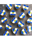 Nicaragua Corazón. Aleación de Cobre. Baño 18K Gold. 12x11x5 milímetros. 3 mm perforacion. 1 ud.