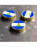 Nicaragua Moneda. Aleación de Cobre. Baño 18K Gold. 15x4 milímetros. 2 mm perforacion. 1 ud.