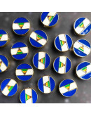 Nicaragua Moneda. Aleación de Cobre. Baño 18K Gold. 15x4 milímetros. 2 mm perforacion. 1 ud.