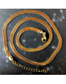 Aleación de cobre. Real 18KGold. Espiga. Con extensión. 42 cm largo. 4 mm ancho. 1 unidad.