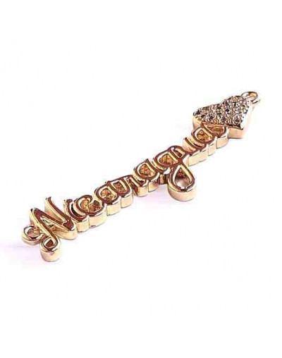 Nicaragua+Corazón Cristal. Aleación+Zirconia. Baño 18KGold. 40X12x1,8 mm. 1,5 mm perforación. 1 ud.