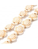Howlite. Tortugas. Color Seashell. 19x14x7.8 mm. 22 uds hilo aprox. 1 hilo. Howlite. Tortugas. Color Seashell. 19x14x7.8 mm. 22 uds hilo aprox. 1 hilo.