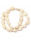 Howlite. Tortugas. Color Seashell. 19x14x7.8 mm. 22 uds hilo aprox. 1 hilo. Howlite. Tortugas. Color Seashell. 19x14x7.8 mm. 22 uds hilo aprox. 1 hilo.