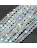 Piedra Luna Sintética. Blanco mate. 06 milímetros diámetro. 1 mm perforación. 60 uds hilo aprox.