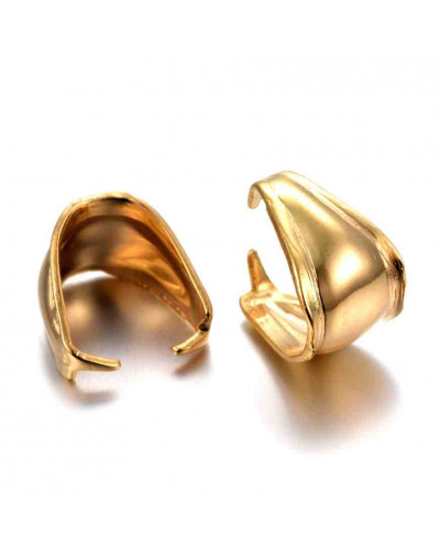 Cierre para dijes. Acero inoxidable. Color dorado. 9,5x9x6,5 milímetros. 5 unidades.