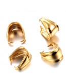 Cierre para dijes. Acero inoxidable. Color dorado. 9,5x9x6,5 milímetros. 5 unidades.