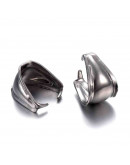 Cierre para dijes. Acero inoxidable. Color plateado. 9,5x9x6,5 milímetros. 5 unidades.