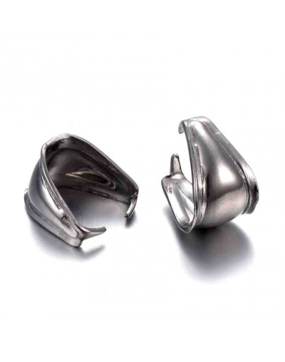 Cierre para dijes. Acero inoxidable. Color plateado. 9,5x9x6,5 milímetros. 5 unidades.