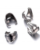 Cierre para dijes. Acero inoxidable. Color plateado. 9,5x9x6,5 milímetros. 5 unidades.