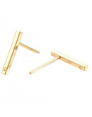 Pin aretes. Aleación de cobre. Baño 18KGold. 12,5x1,5 mm. 0,8 mm perforación Cierre silicón. 2 uds. Pin aretes. Aleación de cobre. Baño 18KGold. 12,5x1,5 mm. 0,8 mm perforación Cierre silicón. 2 uds.
