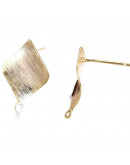 Pin aretes. Aleación de cobre. Baño 18KGold. 17x11,5 mm. 1 mm perforación Cierre silicón. 2 uds. Pin aretes. Aleación de cobre. Baño 18KGold. 17x11,5 mm. 1 mm perforación Cierre silicón. 2 uds.