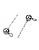 Pin aretes. Acero inoxidable. Color plateado. Pin 15x17x4 mm. 1,7 mm perf. Cierre de silicón. 10 ud. Pin aretes. Acero inoxidable. Color plateado. Pin 15x17x4 mm. 1,7 mm perf. Cierre de silicón. 10 ud.