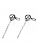 Pin aretes. Acero inoxidable. Color plateado. Pin 15x17x4 mm. 1,7 mm perf. Cierre de silicón. 10 ud. Pin aretes. Acero inoxidable. Color plateado. Pin 15x17x4 mm. 1,7 mm perf. Cierre de silicón. 10 ud.