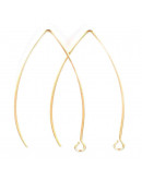 Ganchos aretes. Acero inoxidable. Color dorado. 41 mm largo. 0,8 mm grosor. 2,5 mm agujero. 6 uds.