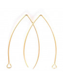 Ganchos aretes. Acero inoxidable. Color dorado. 41 mm largo. 0,8 mm grosor. 2,5 mm agujero. 6 uds.