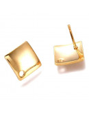 Pin aretes. Acero inoxidable. Color dorado. 13x13x2 mm. 1,5 mm perforación. Cierre silicón. 2 uds. Pin aretes. Acero inoxidable. Color dorado. 13x13x2 mm. 1,5 mm perforación. Cierre silicón. 2 uds.