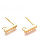 Pin aretes. Acero inoxidable. Color dorado. 10x2x2 mm. 1,5 mm perforación. Cierre silicón. 4 uds. Pin aretes. Acero inoxidable. Color dorado. 10x2x2 mm. 1,5 mm perforación. Cierre silicón. 4 uds.