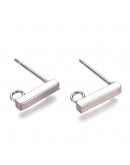 Pin aretes. Acero inoxidable. Color plateado. 10x2x2 mm. 1,5 mm perforación. Cierre silicón. 4 uds. Pin aretes. Acero inoxidable. Color plateado. 10x2x2 mm. 1,5 mm perforación. Cierre silicón. 4 uds.