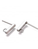 Pin aretes. Acero inoxidable. Color plateado. 10x2x2 mm. 1,5 mm perforación. Cierre silicón. 4 uds. Pin aretes. Acero inoxidable. Color plateado. 10x2x2 mm. 1,5 mm perforación. Cierre silicón. 4 uds.
