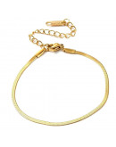 Cadena pulsera. Acero inoxidable. Real 18KGold. 153 milímetros. Con extensión. 2 mm ancho. 1 ud.