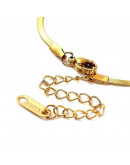 Cadena pulsera. Acero inoxidable. Real 18KGold. 153 milímetros. Con extensión. 2 mm ancho. 1 ud.