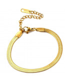 Cadena pulsera. Acero inoxidable. Real 18KGold. 151 milímetros. Con extensión. 4 mm ancho. 1 ud.