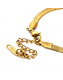 Cadena pulsera. Acero inoxidable. Real 18KGold. 151 milímetros. Con extensión. 4 mm ancho. 1 ud.