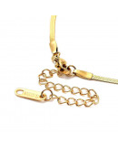 Acero inoxidable. Real 18KGold. Herringbone. Con extensión. 40 cm largo. 2 mm ancho. 1 ud.