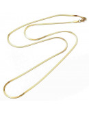 Acero inoxidable. Real 18KGold. Herringbone. Con extensión. 60 cm largo. 2 mm ancho. 1 ud.