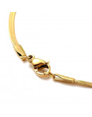Acero inoxidable. Real 18KGold. Herringbone. Con extensión. 60 cm largo. 2 mm ancho. 1 ud.
