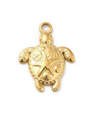 Tortuga (3). Acero inoxidable. Real 18KGold. 2,5x18x3 milímetros. 3 mm perforación. 1 unidad. Tortuga (3). Acero inoxidable. Real 18KGold. 2,5x18x3 milímetros. 3 mm perforación. 1 unidad.