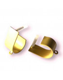 Pin aretes. Aleación de cobre. Color dorado mate. 25x10 mm. 1,2 mm perforación. Cierre silicón. 2 ud Pin aretes. Aleación de cobre. Color dorado mate. 25x10 mm. 1,2 mm perforación. Cierre silicón. 2 ud