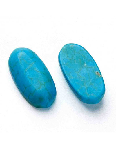 Howlite natural. Ovalado. 14x7 milímetros. 4 milímetros grosor. Sin perforación. 1 unidad.