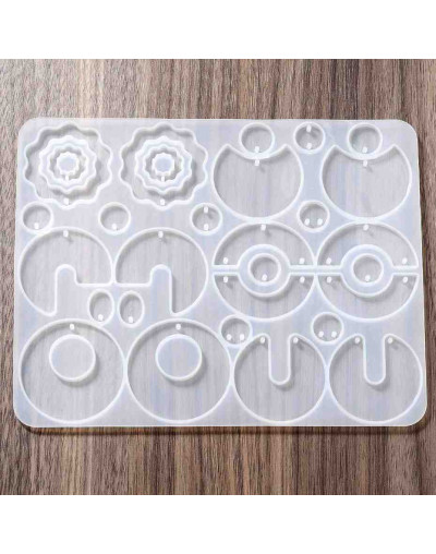 Molde de silicona. Para resina. Formas para aretes. 6 formas diferentes. 138X177 milímetros. 1 ud.