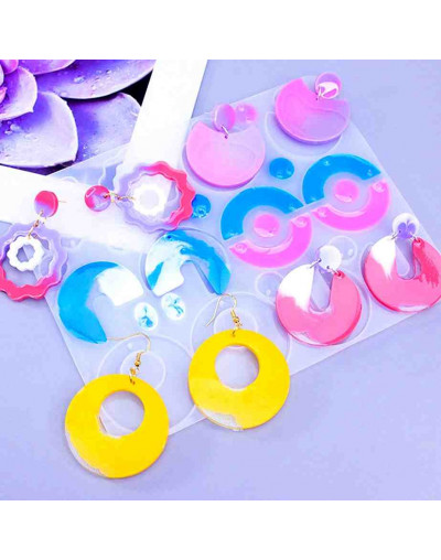 Molde de silicona. Para resina. Formas para aretes. 6 formas diferentes. 138X177 milímetros. 1 ud.