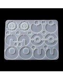 Molde de silicona. Para resina. Formas para aretes. 6 formas diferentes. 138X177 milímetros. 1 ud. Molde de silicona. Para resina. Formas para aretes. 6 formas diferentes. 138X177 milímetros. 1 ud.