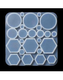 Molde de silicona. Para resina. Monedas y hexágonos. 157x153 milímetros. Sin perforación. 1 unidad. Molde de silicona. Para resina. Monedas y hexágonos. 157x153 milímetros. Sin perforación. 1 unidad.