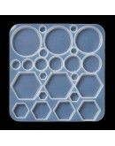 Molde de silicona. Para resina. Monedas y hexágonos. 157x153 milímetros. Sin perforación. 1 unidad. Molde de silicona. Para resina. Monedas y hexágonos. 157x153 milímetros. Sin perforación. 1 unidad.