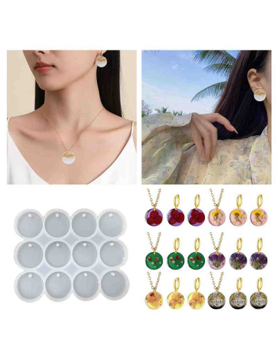 Molde de silicona. Para resina. Monedas. 121x153 milímetros. 3,5 mm perforación. 1 unidad.