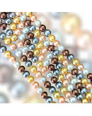 Concha de mar. Esfera. Color perla (2). 08 milímetros. 1 mm perforación. 45 uds hilo aprox. 1 hilo.