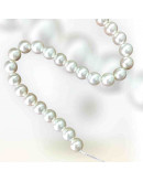 Concha de mar. Esfera. Color perla (1). 04 milímetros. 1 mm perforación. 90 uds hilo aprox. 1 hilo.