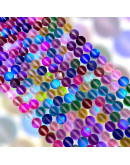 Piedra Luna Sintética. Colores varios mate. 08 mm diámetro. 1 mm perforación. 45 uds hilo aprox.