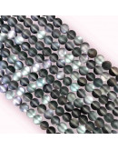 Piedra Luna Sintética. Color gris mate. 06 mm diámetro. 1 mm perforación. 60 uds hilo aprox. 1 hilo.