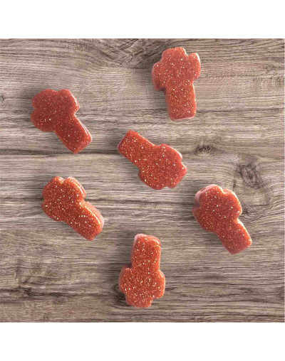 Aventurina Café. Cruz (1). 8x12x4 milímetros. 1 mm perforación. 1 unidad.