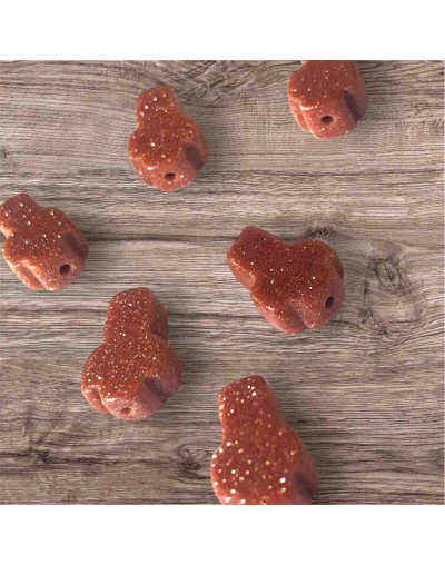 Aventurina Café. Cruz (1). 8x12x4 milímetros. 1 mm perforación. 1 unidad.