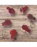 Jásper Rojo. Cruz (1). 8x12x4 milímetros. 1 mm perforación. 1 unidad. Jásper Rojo. Cruz (1). 8x12x4 milímetros. 1 mm perforación. 1 unidad.