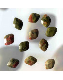 Unakite. Rombo Faceteado. 10x12x5 milímetros. 1 mm perforación. 1 unidad.