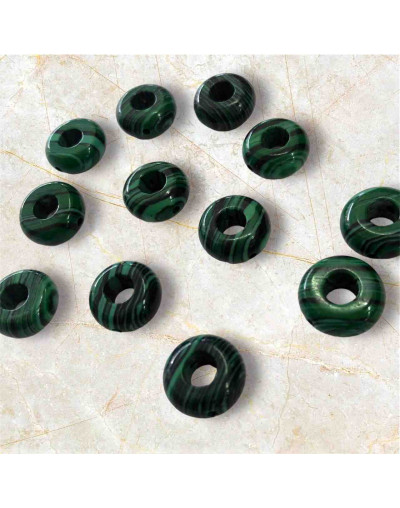 Malaquita Sintética. Anillo. 10x4 milímetros. 1 mm perforación. 1 unidad.